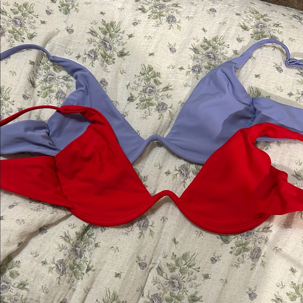 Red and Blue Underwire Bikini Tops